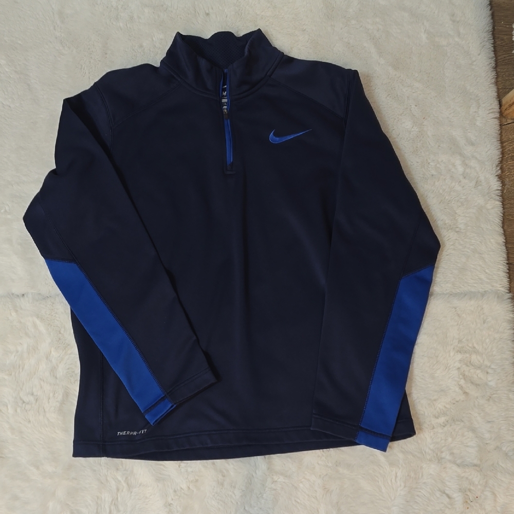 Nike Navy and Blue Therma-Fit Pullover